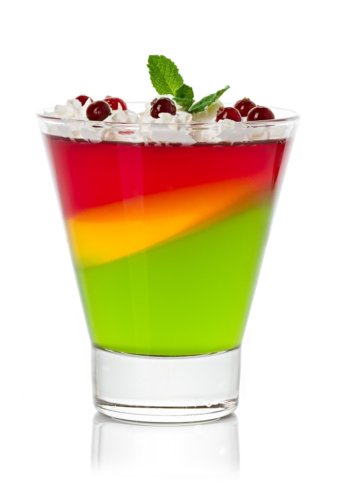 حلى الجيلي البارد بطبقات ملونة