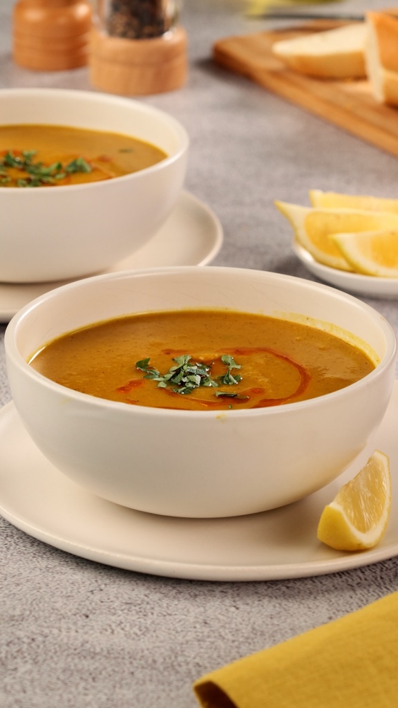 شوربة عدس بالفيديو