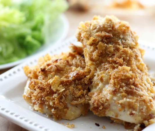 دجاج مقرمش بصلصة الرانش