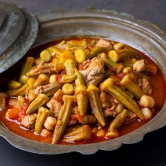 البامية الطازجة باللحمة المفرومة