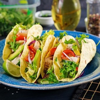 تاكو الدجاج بالقلاية الهوائية للرجيم