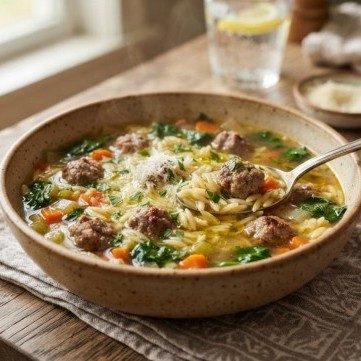 شوربة مكرونة لسان العصفور بكرات اللحم