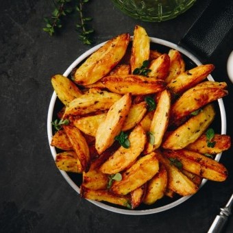 بطاطس ودجز مشوية في القلاية الهوائية