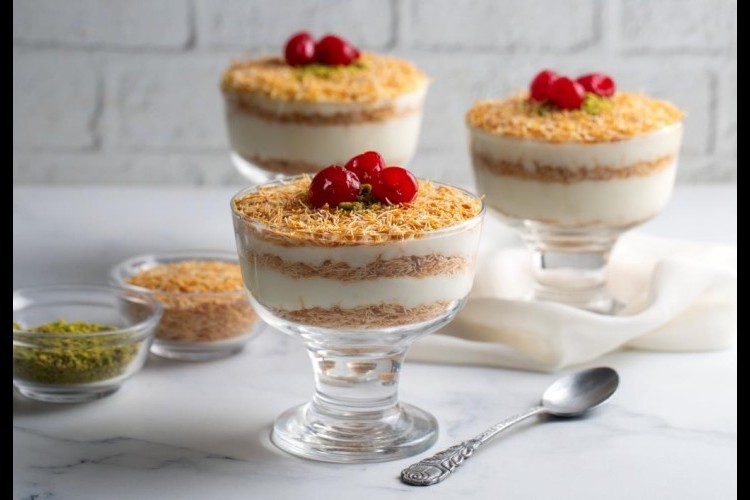 كاسات الكنافة بالكريمة الباردة