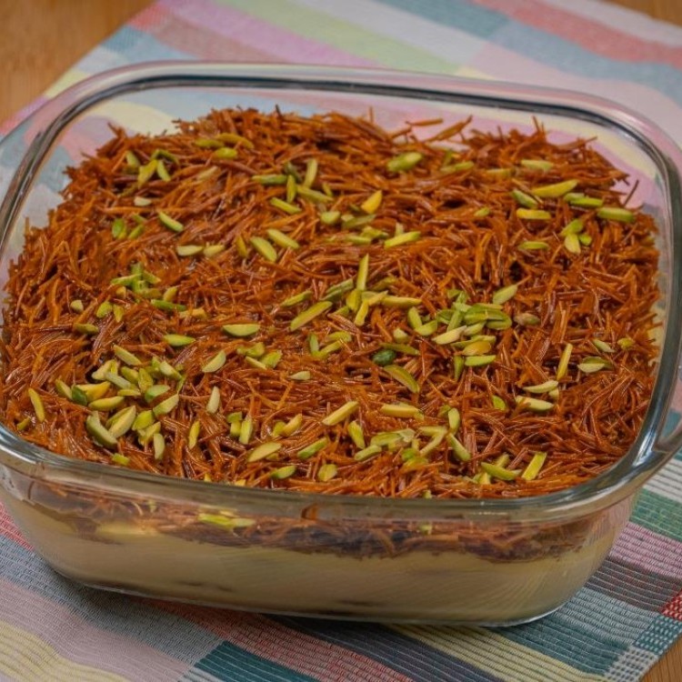 صينية حلا بارد بالشعيرية بالفيديو