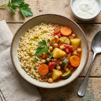 يخنة الخضار مع البرغل