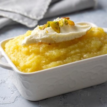 حلى السميد البارد بالكريمة