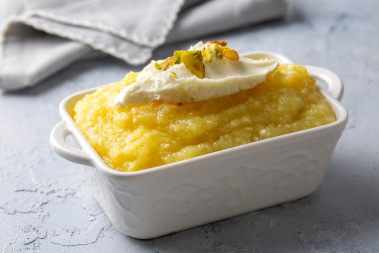 حلى السميد البارد بالكريمة