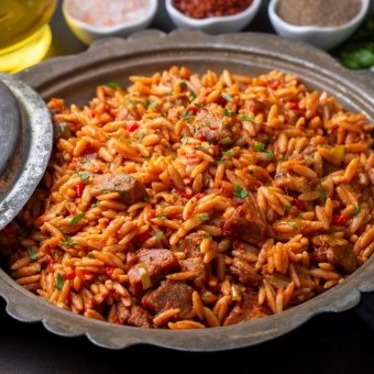 طاجن لسان عصفور باللحم