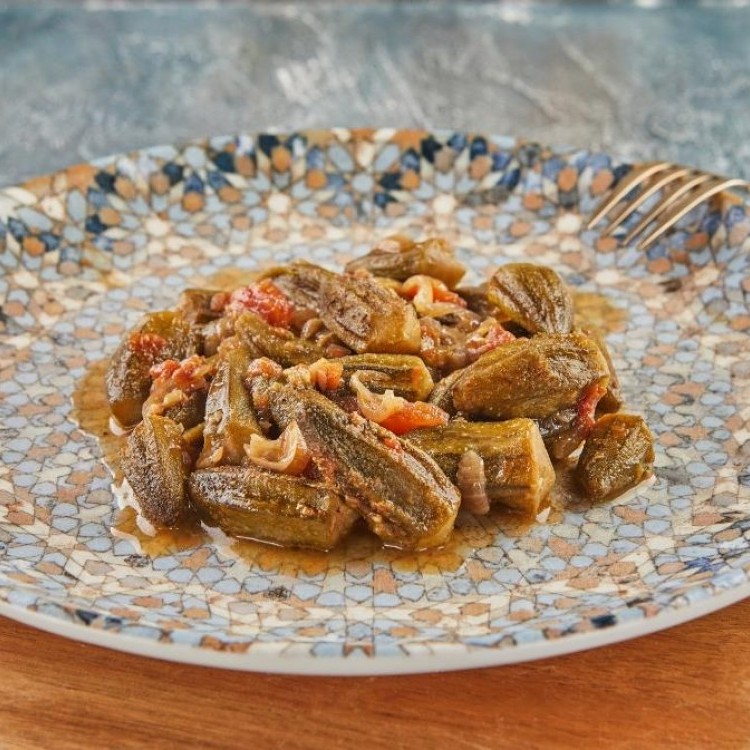 طاجن بامية بزيت الزيتون