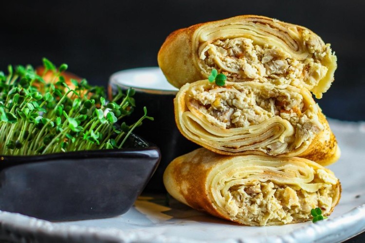 كريب مالح بالدجاج والفطر