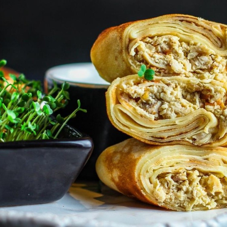 كريب مالح بالدجاج والفطر