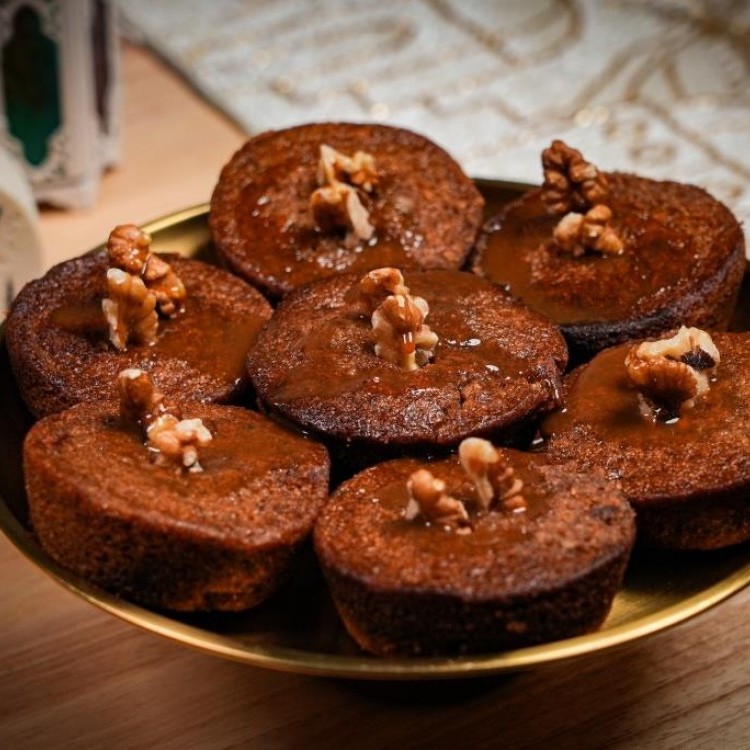 بسبوسة التمر بالجوز بالفيديو