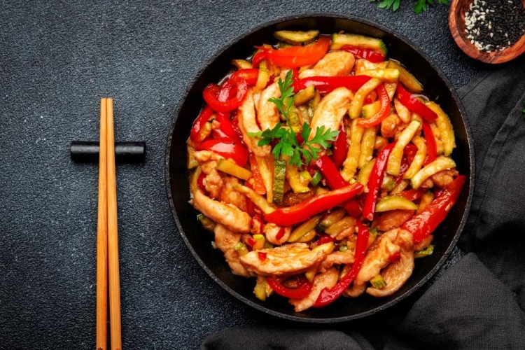 دجاج بالصويا صوص والخضار