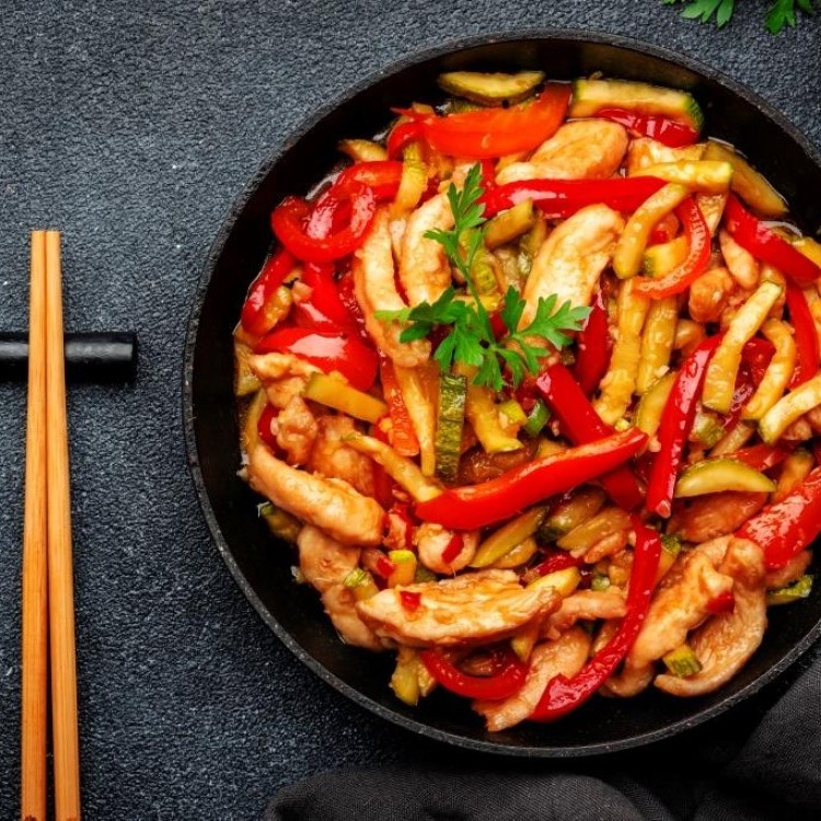 دجاج بالصويا صوص والخضار