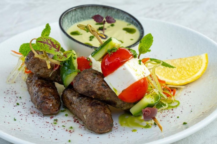 Oven-Baked Kofta Kebabs with Avocado Sauce