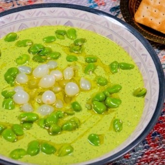 متبل الفول الأخضر بزيت الزيتون بالفيديو