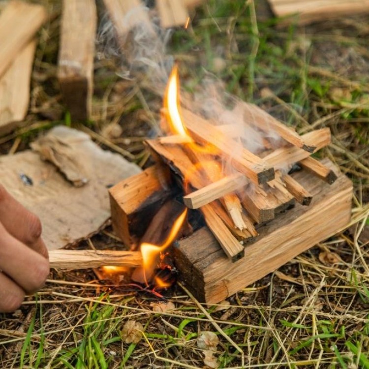 النار التقليدية الحطب أو الفحم