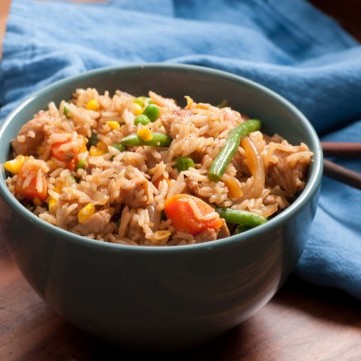 أرز صيني بالدجاج صحي للرجيم