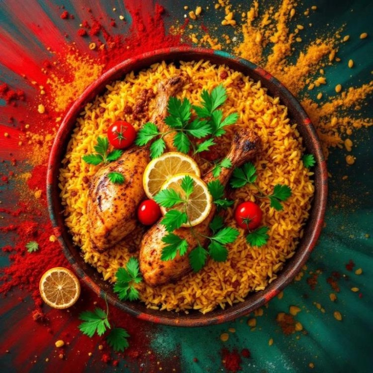 الكبسة السعودية بالزبيب واللوز