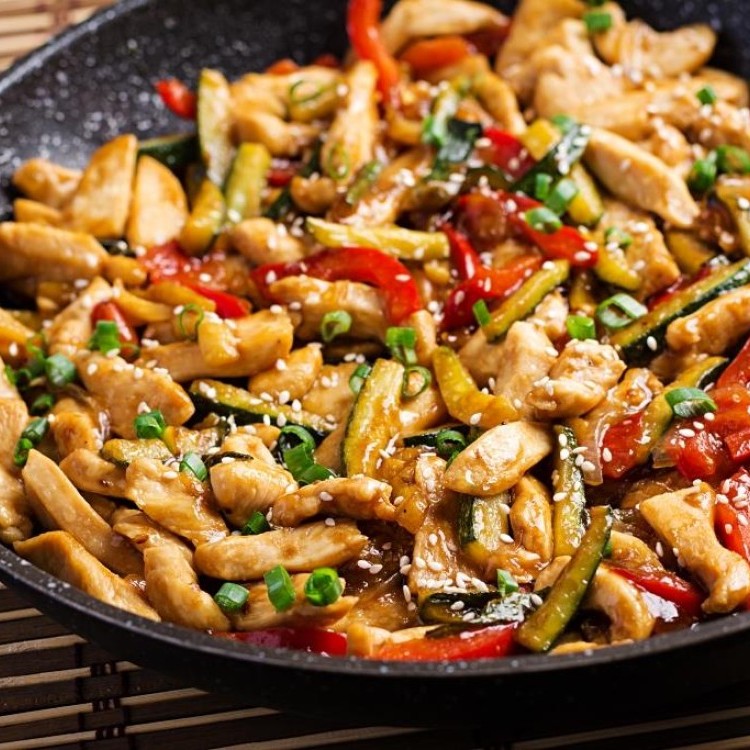 دجاج بالصويا صوص والخضار