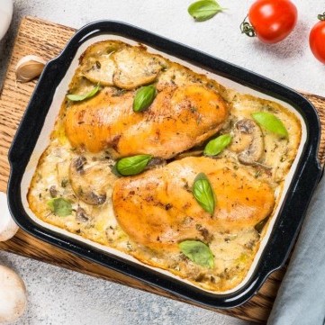 دجاج كريمي بالمشروم