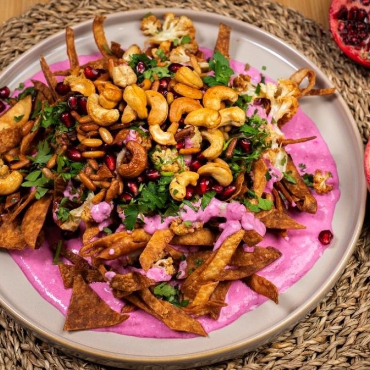 فتة القرنبيط بالشمندر بالفيديو