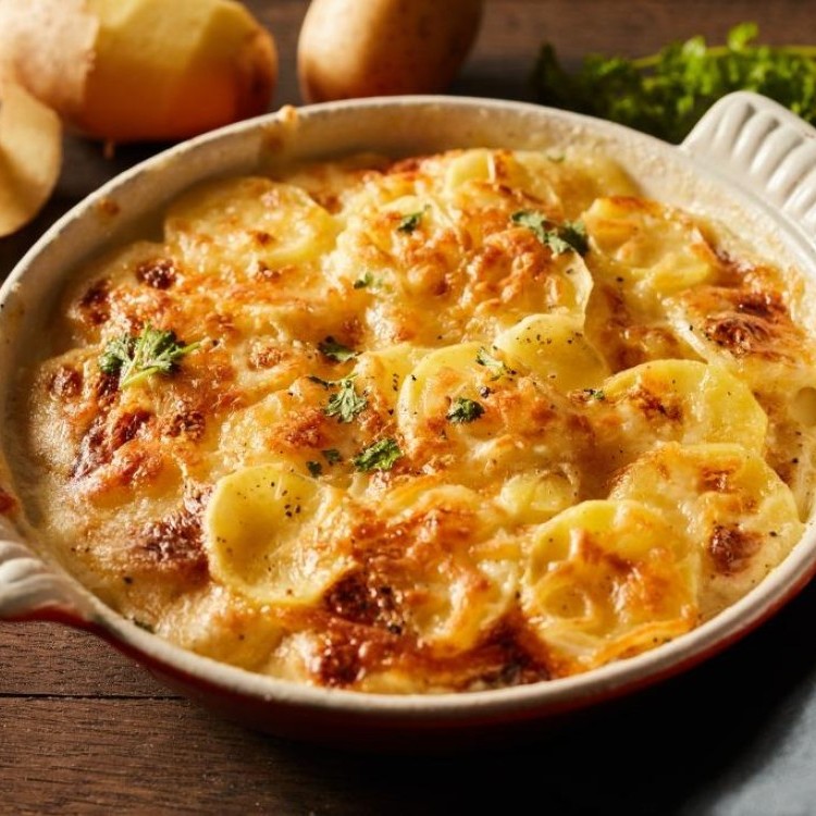 صينية بطاطس بالدجاج الكريمي