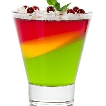 حلى الجيلي البارد بطبقات ملونة