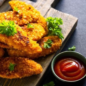 أصابع الدجاج الحارة المقرمشة