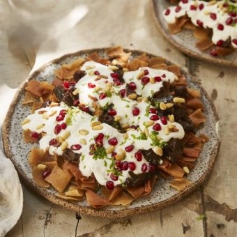 فتة الباذنجان بصلصة الصويا