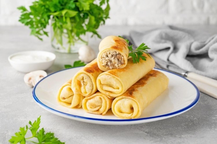 الكريب الحادق بحشوة الدجاج والفطر