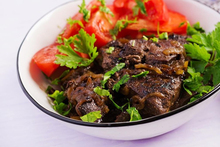 حمسة كبدة الخروف للغداء
