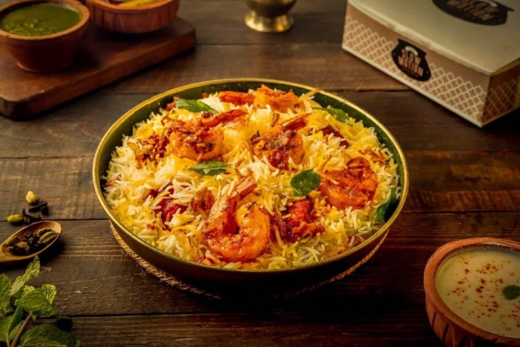 برياني الروبيان بالزعفران الحار