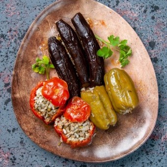 محشي الكوسا والباذنجان بالبرغل