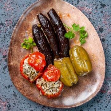 محشي الكوسا والباذنجان بالبرغل