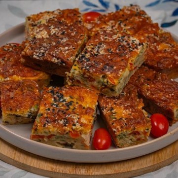 صينية عجة الخضار المشكلة بالفيديو