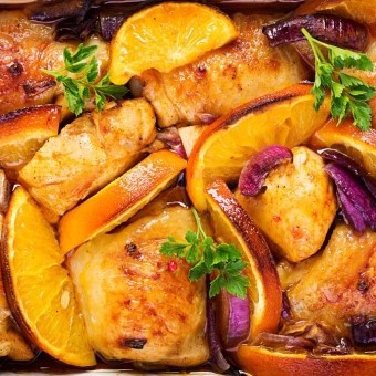 صينية دجاج بالبرتقال