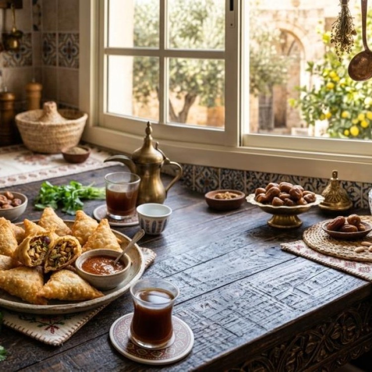 سمبوسة الدجاج بالتمر واللوز