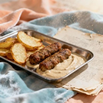 كفتة بالطحينية والبطاطس