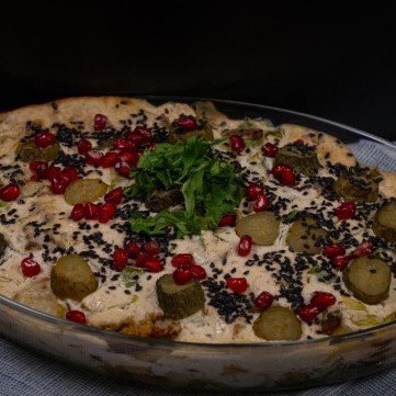 صينية فلافل بالباذنجان بالفيديو