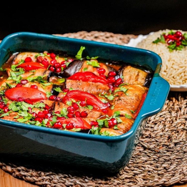 رولات الباذنجان باللحم والخضروات بالفيديو