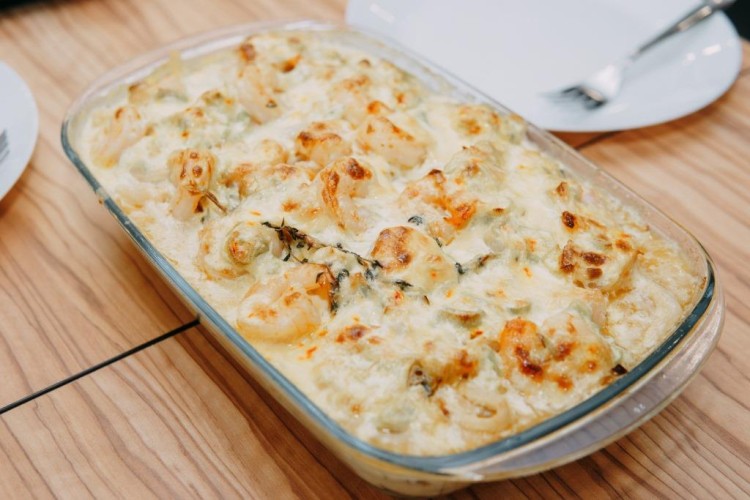 طاجن الجمبري بالكريمة