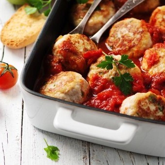 صينية كرات الدجاج بالفرن