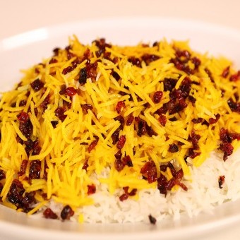 الأرز الإيراني بالزعفران والتوت بالفيديو