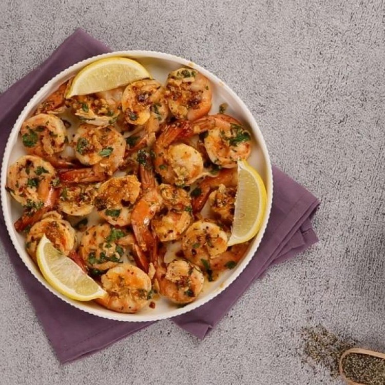 جمبري بالثوم والليمون بالفيديو