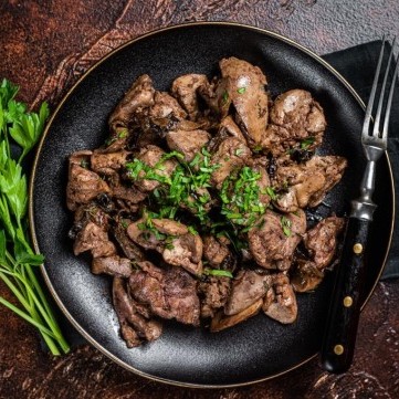 كبدة الدجاج بالثوم الحارة