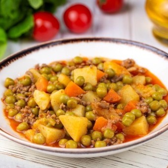 البسلة المجمدة باللحمة المفرومة