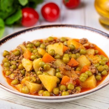 البسلة المجمدة باللحمة المفرومة