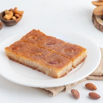 طريقة عمل البسبوسة بالقشطة السهلة